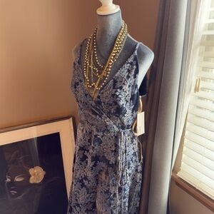 Jenny Yoo Floral Blue Wrap Dress